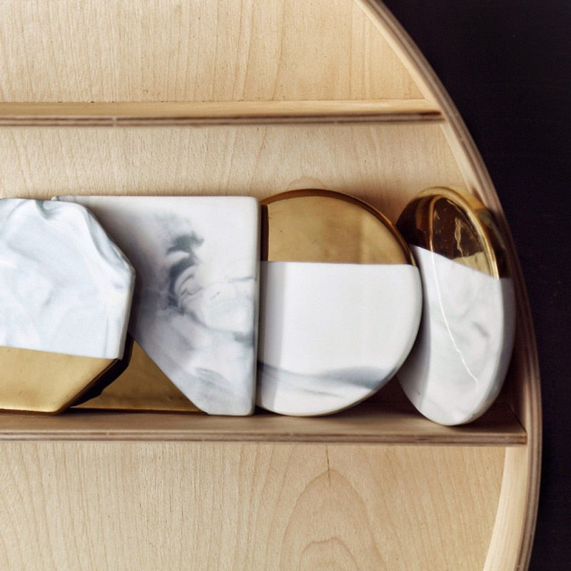 Luxury Gold Marble Coaster HotHomeGadgets