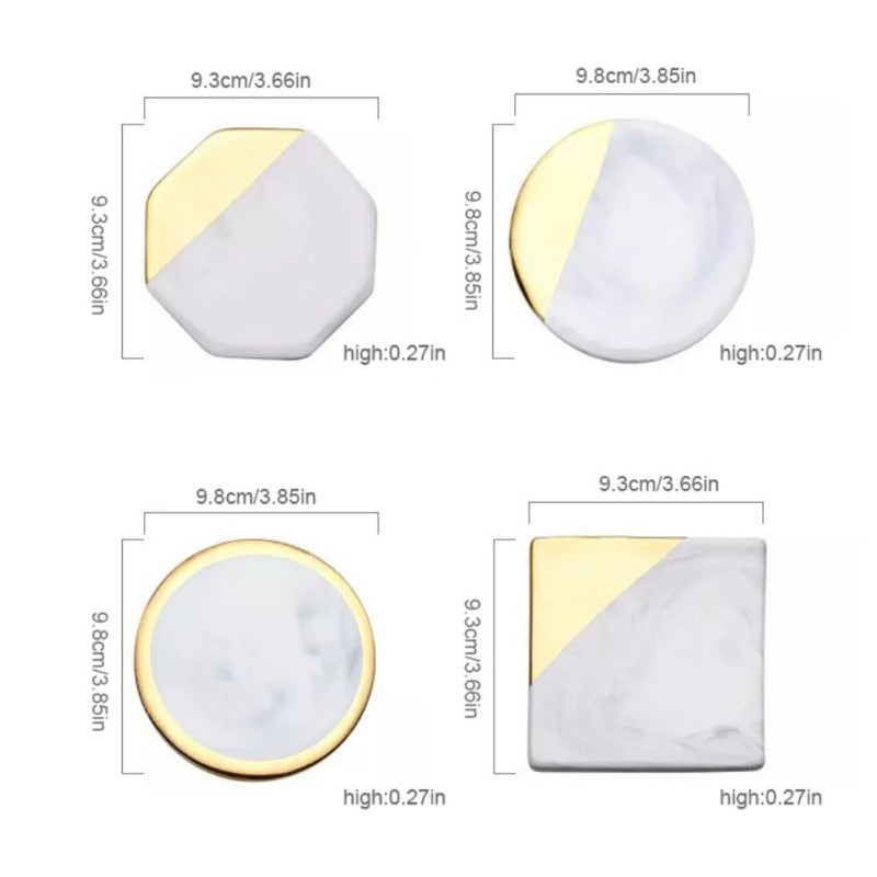 Luxury Gold Marble Coaster HotHomeGadgets