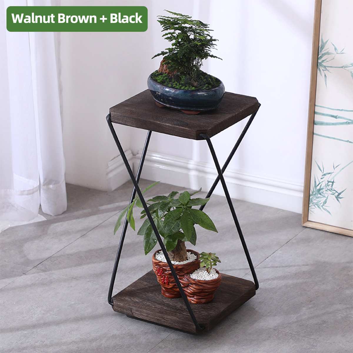2-Tier Metal Plant Stand HotHomeGadgets